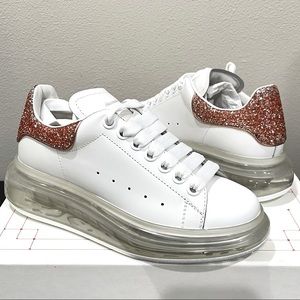 Alexander McQueen Lace Up Bubble Sole Platform Glitter Sneaker